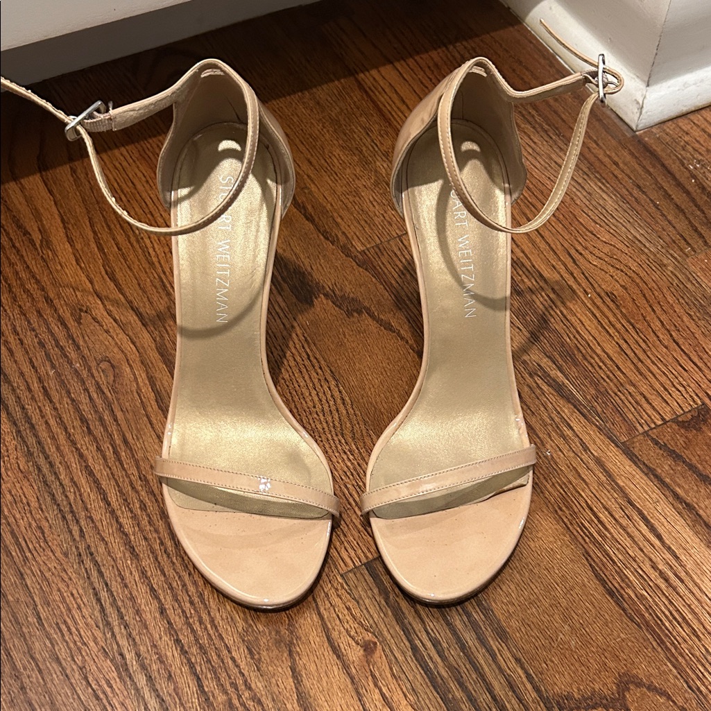 Stuart Weitzman Nude Ankle Strap Heels